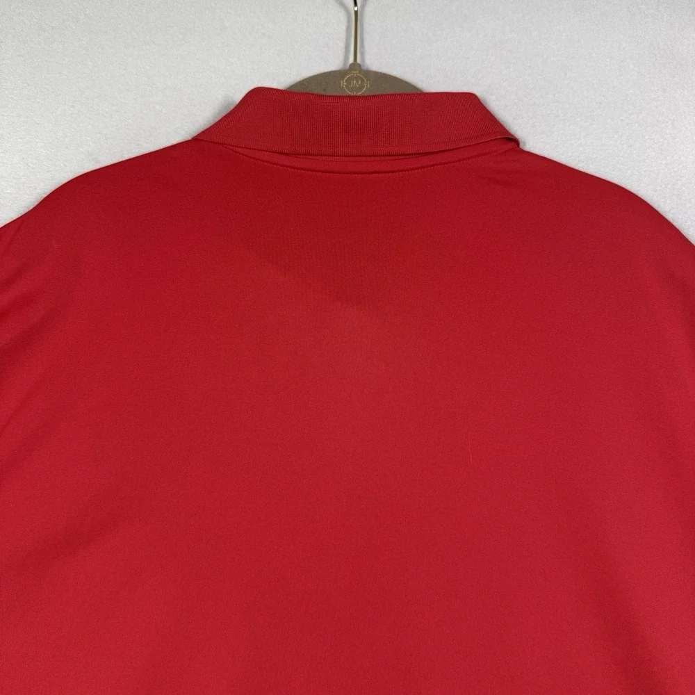 Nike Polo Shirt Mens XXL 2XL Red Jim Beam Whiskey Logo Golf Performance Logo